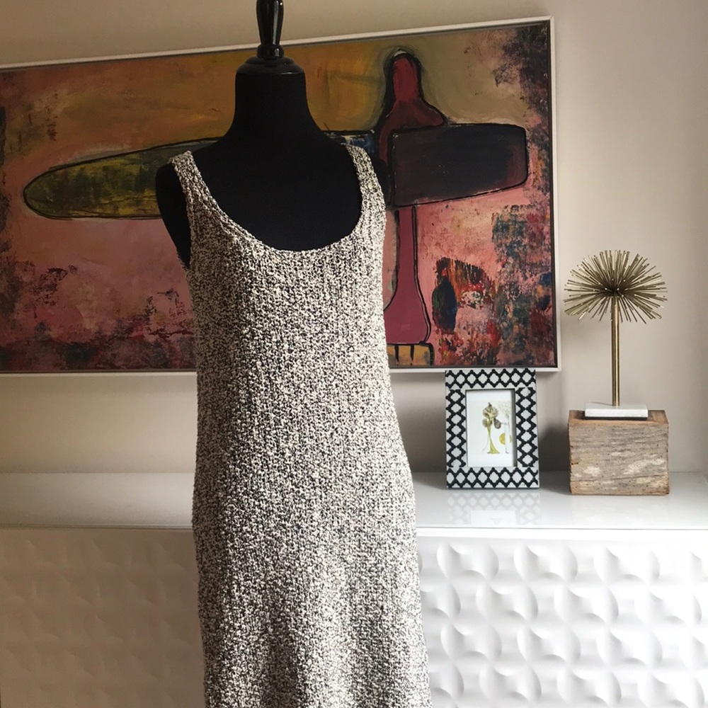 NEW Zara Knit Midi Dress - Black & White